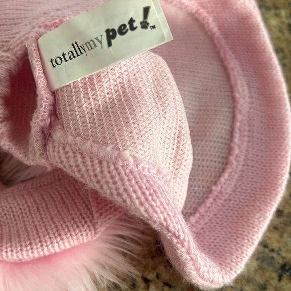 Dog pink sweater with faux fur - Picture 6 of 9